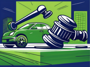 A gavel striking down on an auction block