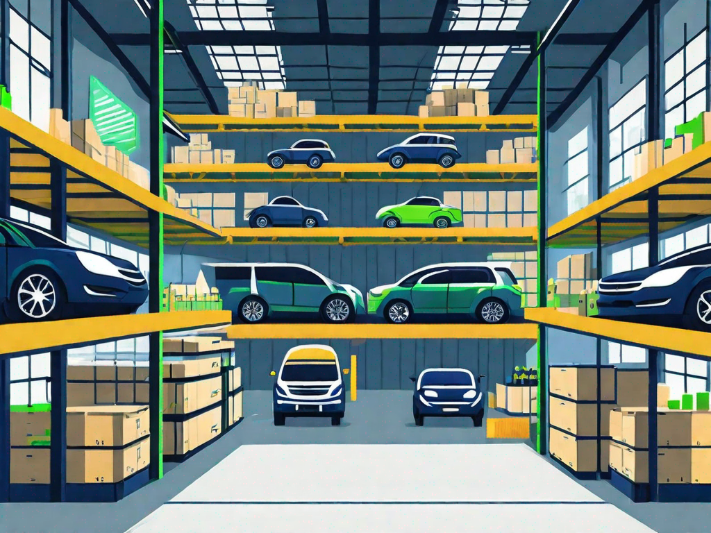 The Benefits of Vehicle Inventory Management 1 A large warehouse filled with neatly organized rows of various types of vehicles