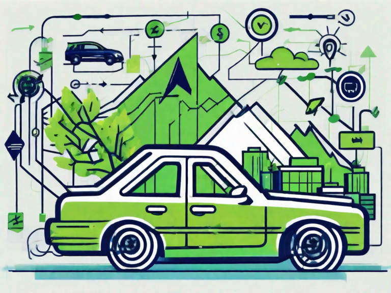 A modern communication device connected to several car dealership icons