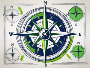 A compass resting on a document filled with checkboxes