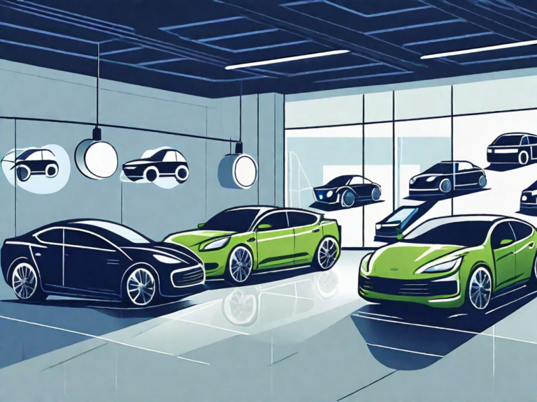 Harnessing the Power of SEO for Automotive Sales Managers 6 A car showroom with various types of cars